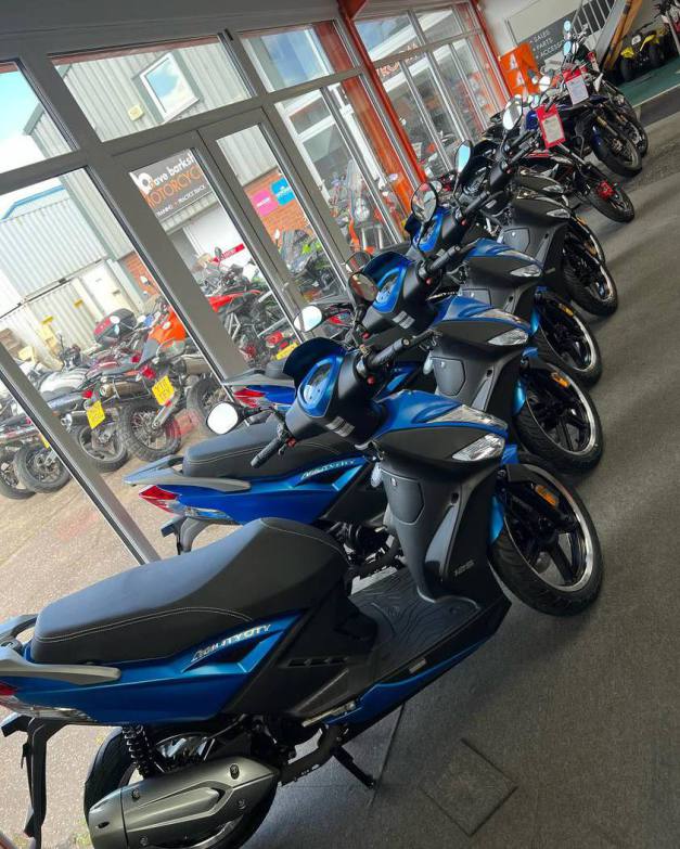 New Kymco Agility 125 2024 scooters in the showroom